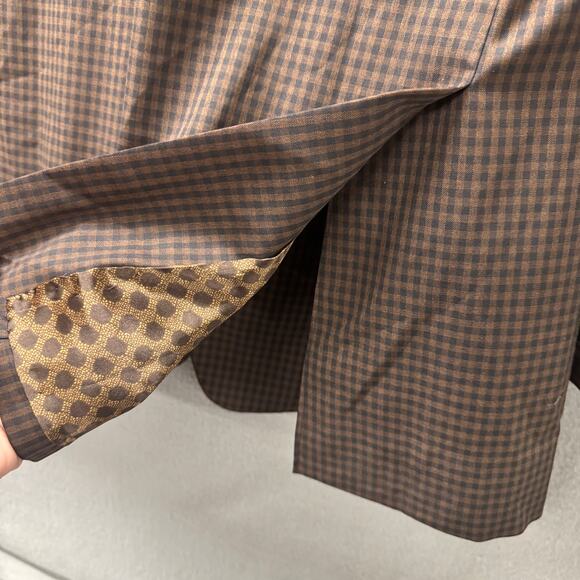 Ermenegildo Zegna Fabric Blazer Mens 48 L Custom Jacket Brown Wool Sport Coat - Picture 7 of 9